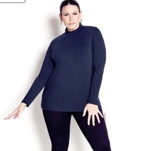 Avenue Navy Long Sleeve Top - organic